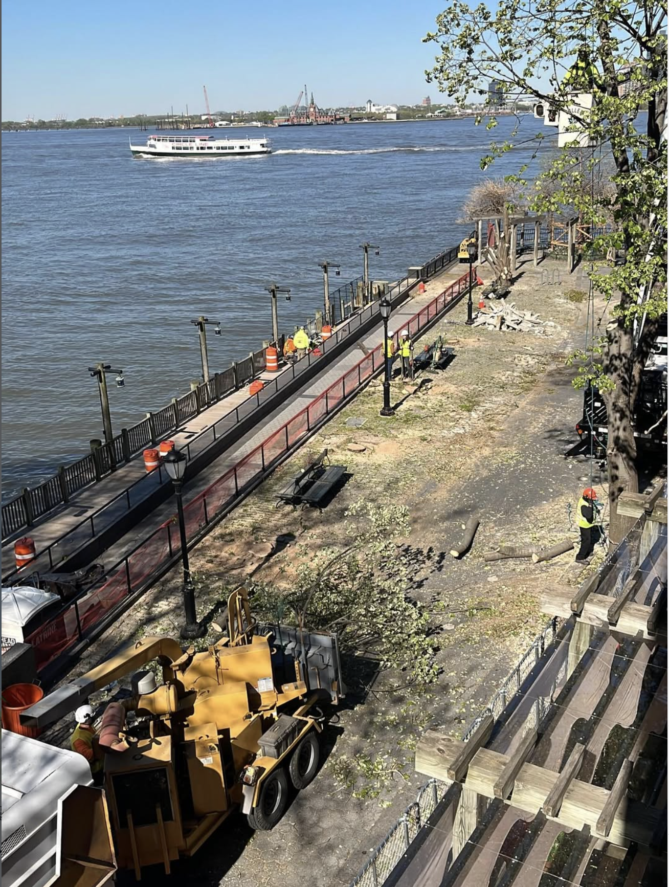 Trees already removed near 3rd Place in south Battery Park City